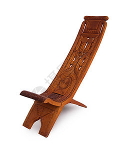 来自苏里南的独特木制椅子接待甲板家具房间雕刻奢华木头房子阴影休息室背景图片