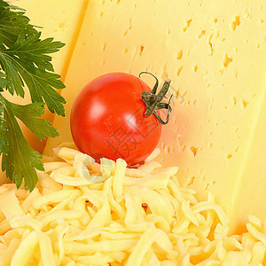 白色背景的奶酪被分离出来香菜小吃熟食工作室奶制品早餐产品烹饪生活牛奶图片