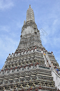 泰国曼谷Wat Arun建筑学旅行佛教徒吸引力天际旅游城市地标首都宝塔图片