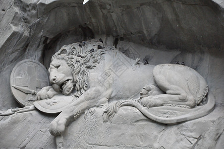 瑞士卢塞恩的狮子纪念碑建筑学堡垒房子旅游国家青铜街道历史性艺术假期图片