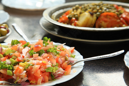 摩洛哥番茄沙拉餐饮洋葱黄瓜文化食物食品沙拉香菜美食图片