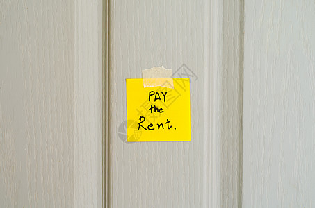 粘贴便条 写一条电文支付房租备忘录公告账单金融笔记图片