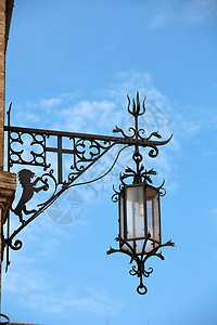 Assisi  旧街灯装饰艺术照明风格古董手工天空灯柱蓝色城市图片