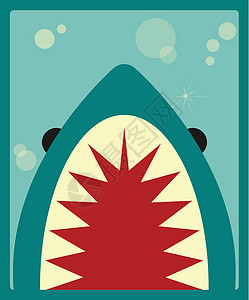 鲨鱼海报 矢量说明卡通片游泳冲浪速度深海钓鱼海洋大白鲨潜水捕食者图片