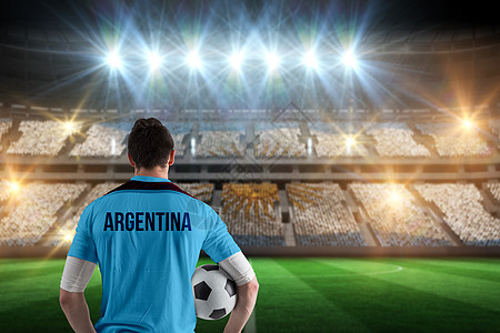 Argentina足球运动员球手的复合图像图片