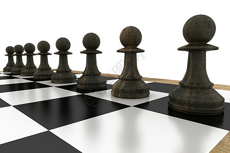 船上的黑象棋棋棋子绘图闲暇一条线战术典当游戏木板棋盘计算机图片
