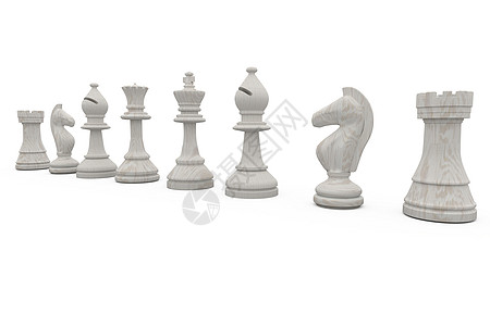 白象棋一连列计算机团队典当战略闲暇战术白色主教女王绘图背景图片