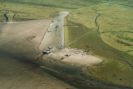 从海国家公园空中查看自然保护区飞行航班海岸鸟瞰图天线公寓空气滩涂海滩图片