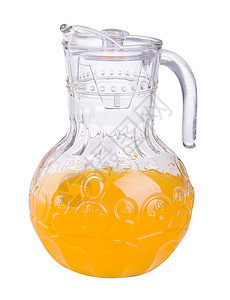 橙汁在背景上果汁绿色食物黄色水果液体叶子白色玻璃橙子图片