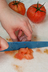 切番茄蔬菜白色烹饪食物红色产品背景图片