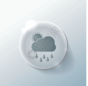 与太阳相伴的云雨 天气图标按钮网络季节电脑技术收藏贴纸网站圆圈玻璃设计图片