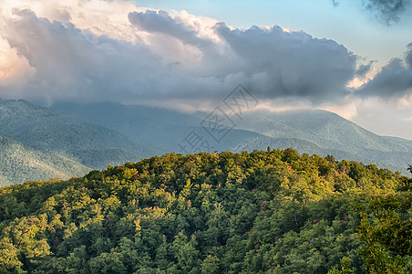 蓝海脊公园道景色山脉 俯视夏季地貌阳光天空观光勘探旅行摄影森林山脊数控山峰图片