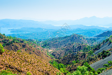 美丽的山谷的全景 林林密不可分图片