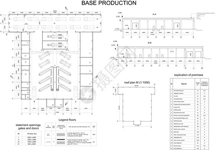 建筑物发动机公司的详细建筑图画设计图绘制图蓝图工业运输传奇尺寸项目建筑学绘图绘画背景图片