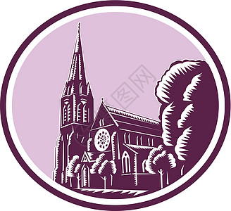 克赖斯特彻奇大教堂大教堂地震建筑建筑学教会木刻圆圈图片