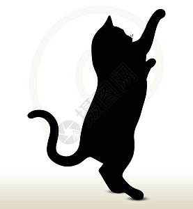 缩略图小猫冒充插图卡通片猫咪跳跃拳击活动爪子姿势图片