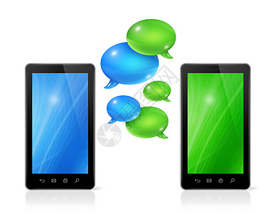 语音泡泡和移动电话讲话屏幕电脑插图商业互联网技术平板网络说话图片