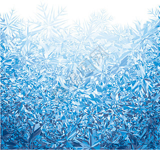 冰背景玻璃冰柱雾凇效果雪花纹理水晶天气蓝色马赛克图片
