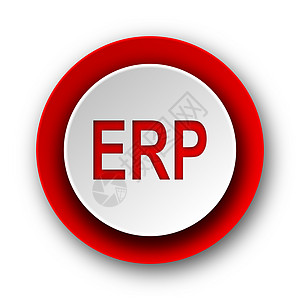 erp red 白色背景上的现代网络图标图片