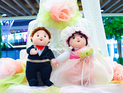 甜甜的婚礼男伴和女洋娃娃婚姻女士数字白色装饰品塑像已婚玩具妻子娃娃图片