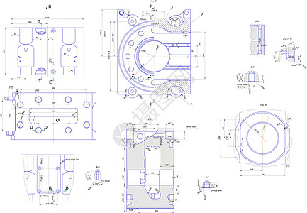 工业设备工程图案的工程绘制绘画项目孵化圆圈半径背景图片