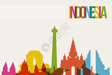 印度尼西亚旅游目的地 天线背景地标山顶标志图片