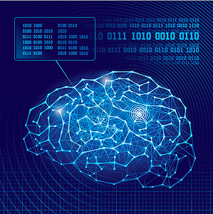 网络脑全球正方形冲动细胞自由思维未来派通讯蓝色技术图片