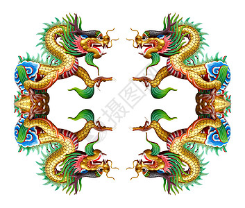 中国神社白色的多彩龙雕像神社力量建筑学艺术天花板天空传统寺庙金子文化图片
