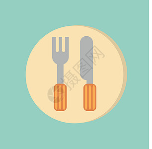 叉子和刀子 符号午餐 餐具早餐阴影服务控制板餐厅圆圈按钮银器技术厨房图片
