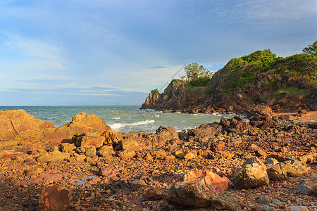 韩维曼湾 尚塔布里场景海浪旅游墙纸放松阳光蓝色海滩热带海洋图片