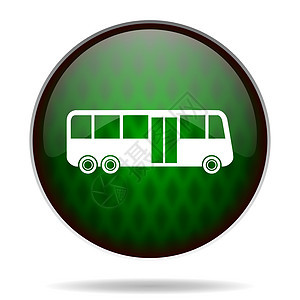 公共汽车绿色互联网图标图片