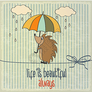 用快乐的刺绣猪和“生命是美丽的”等字来反向插图图片