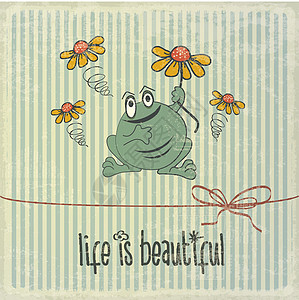 以快乐青蛙和“生命是美丽的”的句子进行回溯图解图片