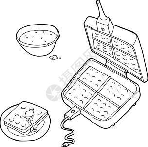 手绘华夫饼概括华夫铁背景