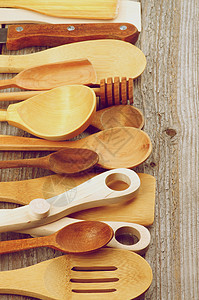 木质勺表面复古用具炊具静物厨具工具背景家庭木质图片
