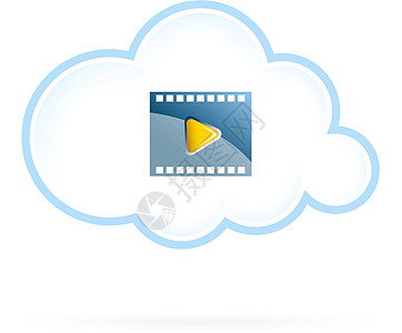 Cloud电影存储图标视频互联网监视溪流平台技术监控插图网络托管图片