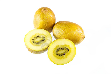 黄色金黄果异国宏观植物奇异果热带白色水果种子工作室圆圈图片