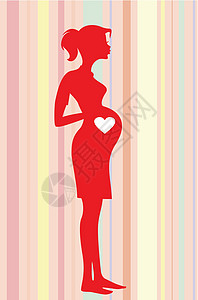 怀孕妇女卡片生活女士女性母性插图母亲家庭腹部婴儿图片