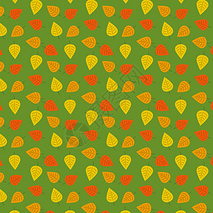 矢量秋季背景叶子红色卡通片橙子插图黄色季节背景图片