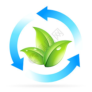 Logo 自然循环利用回收生态商业生物学环境标识叶子植物绿色植物群图片