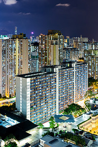 香港居民居住区城市蓝色住房袖珍市中心天际建筑学公寓生活密度图片