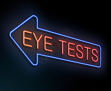 眼部测试概念医生考试配镜师眼睛眼科蓝色插图广告红色指示牌图片
