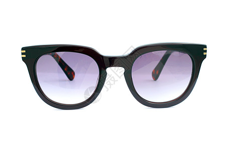 在白色背景上被孤立的黑墨镜反射海滩阴影眼镜飞行员阳光镜片玻璃塑料眼睛图片