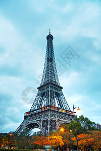 法国巴黎的埃菲尔塔日出建筑铁塔地标吸引力旅行景观公园纪念碑首都图片