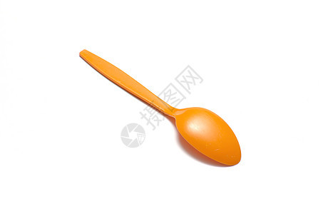 橙色塑料勺餐厅餐具用具勺子食物厨房白色工作室塑料橙子图片