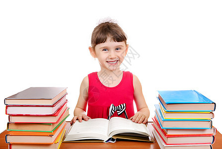 带书的小女孩训练学习兴趣孩子字典裙子教科书教育知识检查图片