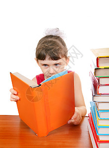 带书的小女孩探索微笑教育女性娘娘腔童年幼儿园图书字典学习背景图片