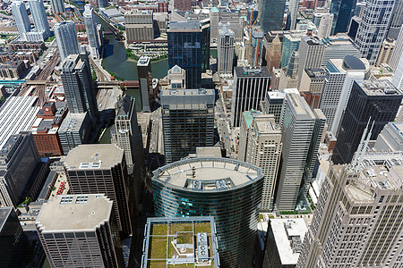 芝加哥空中观察景观建筑文明天际建筑学街道场景摩天大楼市中心天线图片