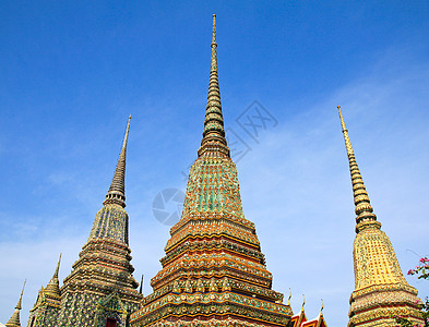 扫管笏在泰国曼谷的Wat Pho 真实的泰国建筑宗教宝塔寺庙佛塔历史吸引力遗产建筑学旅行艺术背景