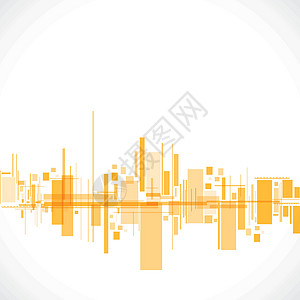抽象黄色城市种群矢量图片
